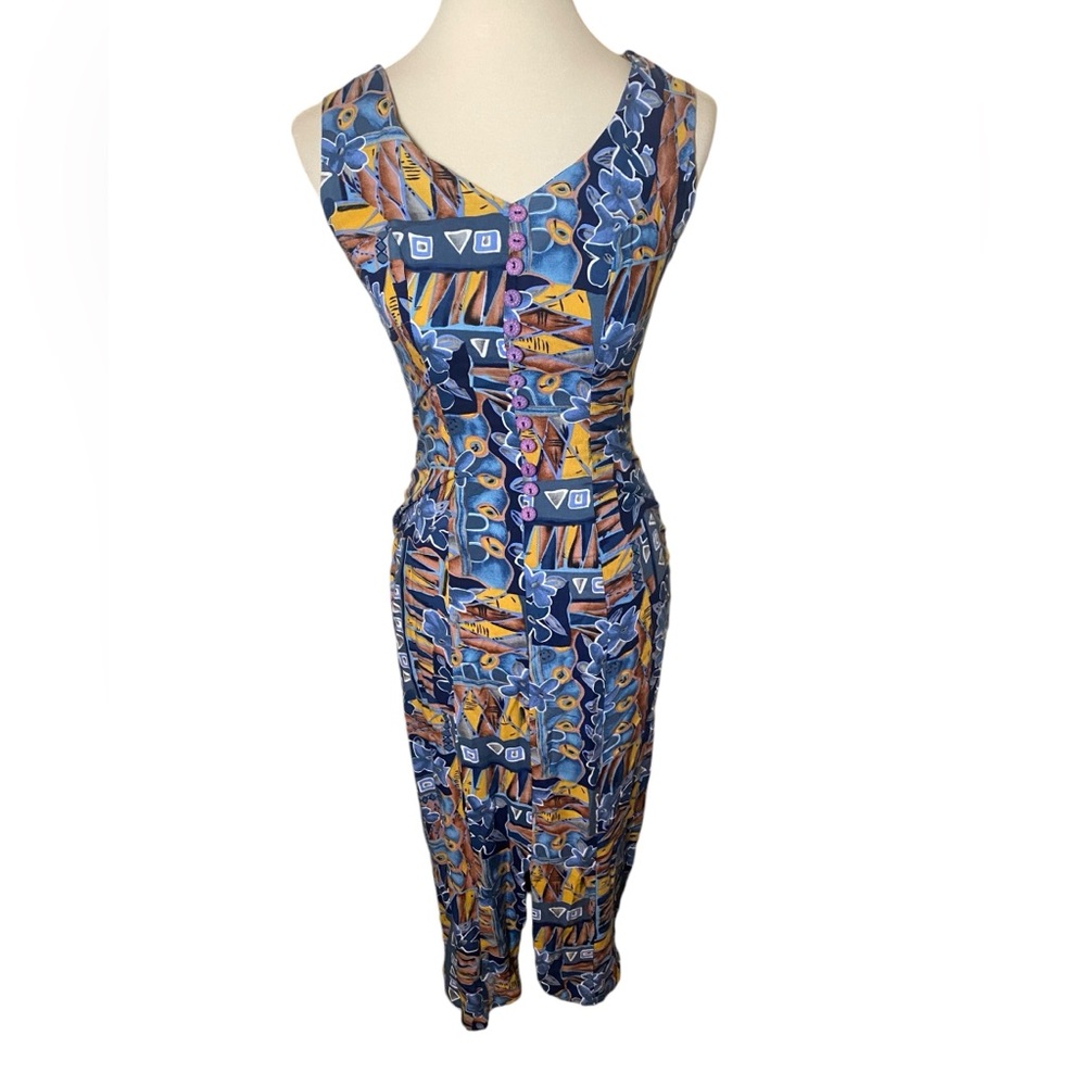 Vintage 80s Abstract Maxi Dress